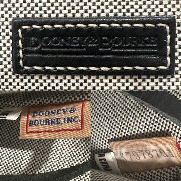 Dooney & Bourke VTG Black White Donegal Crest Signature Domed Satchel W/ Pouch - Picture 8 of 9